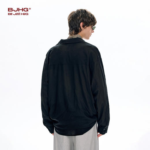 BJHG不计后果亚麻轻薄衬衫男款春2026新款简约百搭休闲长袖衬衣女 商品图3