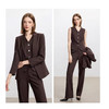 法小曼*子珍巧克力色西装外套高级套装百搭 商品缩略图5