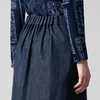 【林栖设计小店】丹宁主义|深牛仔蓝棉麻压褶简约百搭2026春新款半身裙T1961397 商品缩略图2