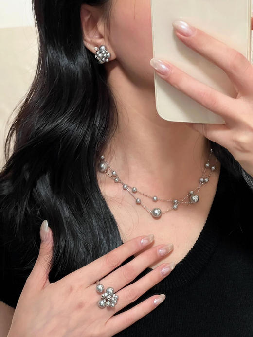 意大利小众设计师taborello满天星珍珠项链耳环 商品图0