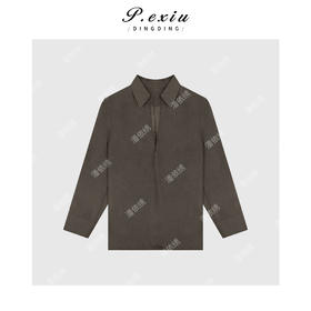 A009潘依绣丁丁宠粉V领慵懒松弛风廓形衬衣Q13288