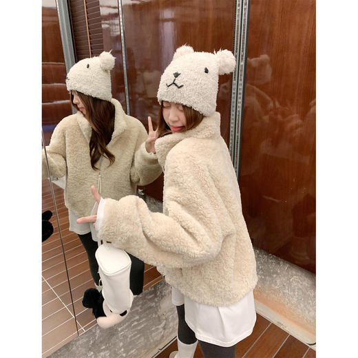 <曾小咸推荐>2.24现货秒杀 ！微信超特价！韩系立领羊羔毛外套 日常419.99 立减250 秒杀169.99！！ 商品图4