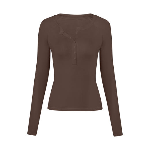 跃牌【倚窗听雨】Athena lulu羊毛瑜伽服女裸感修身插肩长袖上衣运动健身亨利衫T恤CX160 商品图2