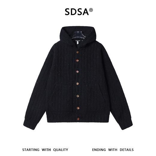 SDSA男装2026新款高贵轻奢简约时尚泼墨褶皱纽扣连帽卫衣百搭时尚 商品图0