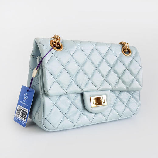 【95新】CHANEL香奈儿2.55系列AS0874 Y04634 NG752蓝色金扣大迷你mini 2.55链条包单肩包女士290126TJ23 商品图1