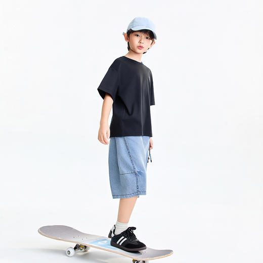 【超舒衣·30周年限定】男女童全棉速干亲子T吸湿透气圆领短袖T恤夏季新款安奈儿童装实体店同款AM621278 商品图7