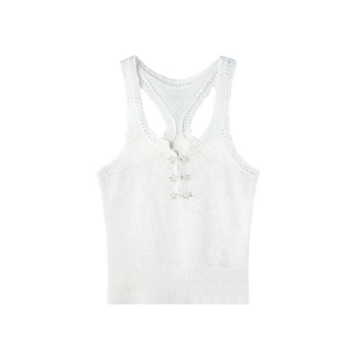 FTT FlyTheTruth镂空花边针织背心女夏季简约气质内搭U领吊带上衣 商品图4