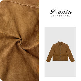 A002潘依绣丁丁宠粉南非进口山羊皮绒面雅丹风短款皮衣外套 D25282