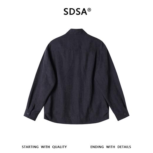 26CS20SDSA男装2026新款高贵轻奢韩版简约拼接前短后长套头立领衬衫百搭 商品图4