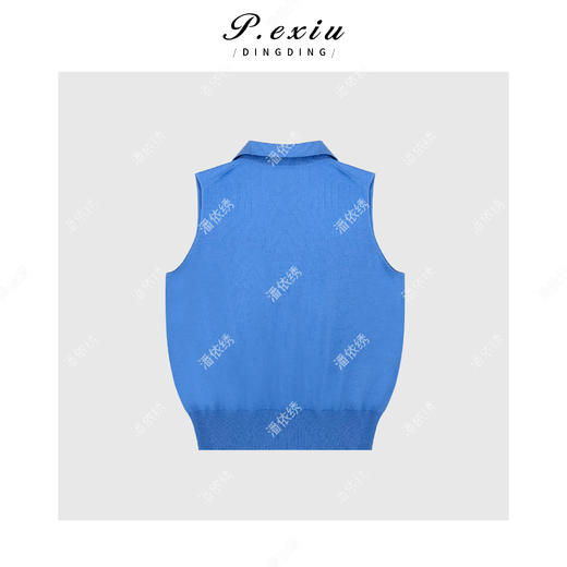 04-1潘依绣丁丁宠粉【温特学院】羊-绒人丝学院风减龄气质无袖背心ZZ0889 商品图2