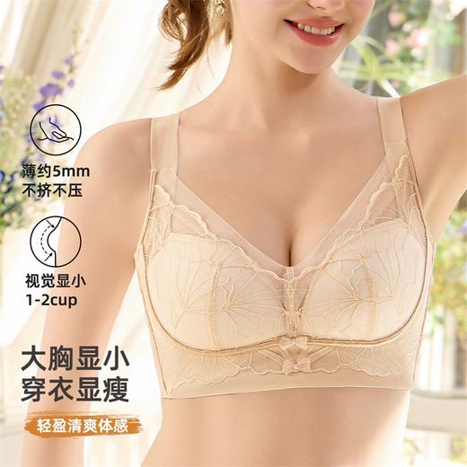 雅黛俪大胸显小显瘦女士文胸轻薄性感蕾丝收副乳提拉内衣胸罩 商品图2