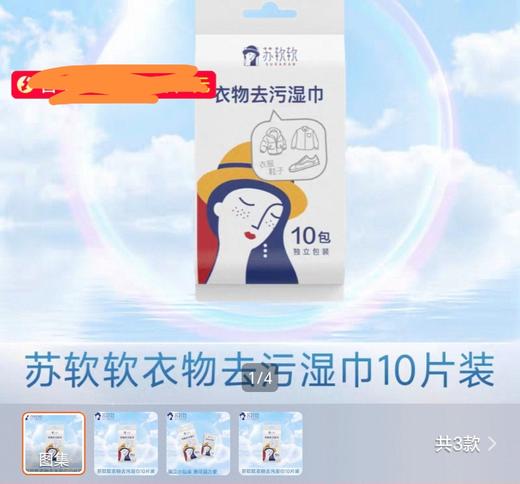苏软软便携装衣物去污湿巾10片/包 商品图0