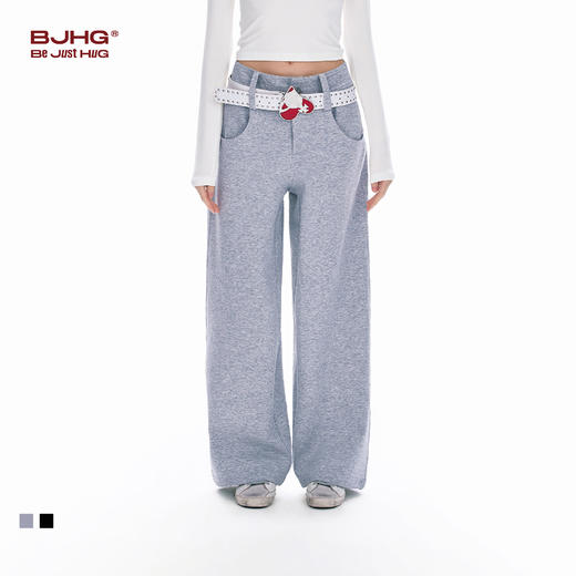 FTT Flythetruth 阔腿裤子女春季简约百搭卫裤黑色运动长裤休闲裤 商品图0