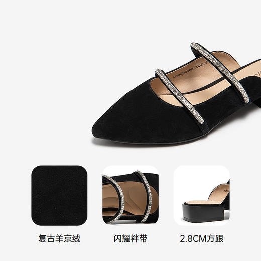 千百度双带玛丽珍包头拖女2026夏季新款低跟外穿休闲不累脚凉拖鞋A26269629 商品图3