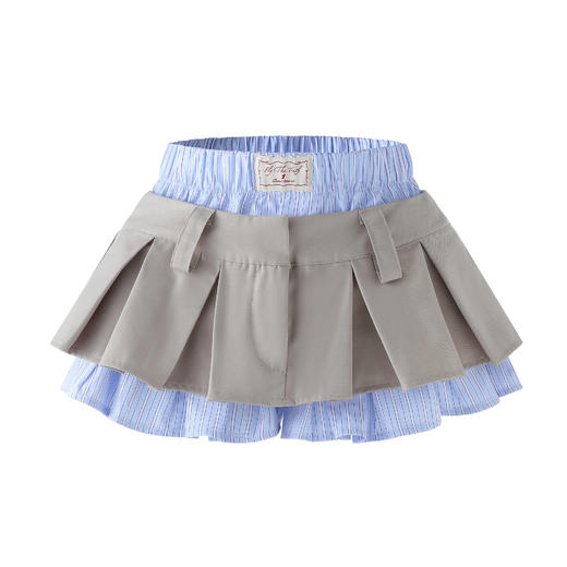 FTT Flythetruth双层半身裙女款夏款新款休闲Miu风辣妹百褶裙短裙 商品图4