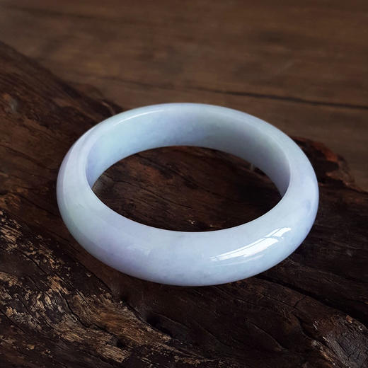 【天然正品】A货翡翠天然收藏级正桩细腻无纹裂55.5号糯种春彩紫罗兰翡翠手镯55.5号（皆取最大值）131125AH28 商品图2