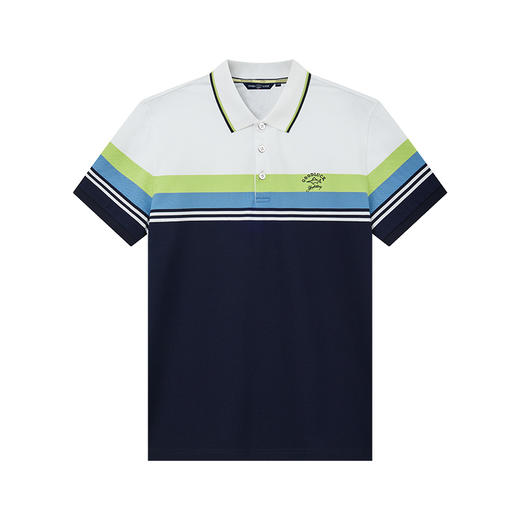 德鲨鲨鱼男装短袖条纹POLO衫2026夏季新款休闲翻领刺绣T恤 商品图4