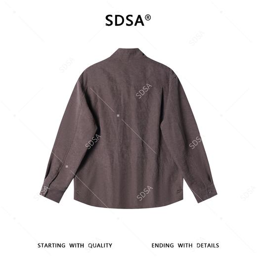 26CS20SDSA男装2026新款高贵轻奢韩版简约拼接前短后长套头立领衬衫百搭 商品图5