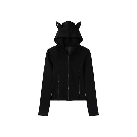 BJHG不计后果珍珠兔耳卫衣外套女春款修身设计感休闲百搭开衫上衣 商品图3