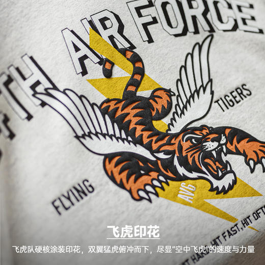 马登工装美式印花灰色圆领卫衣横须贺宽松落肩套头长袖T恤男款春 商品图1