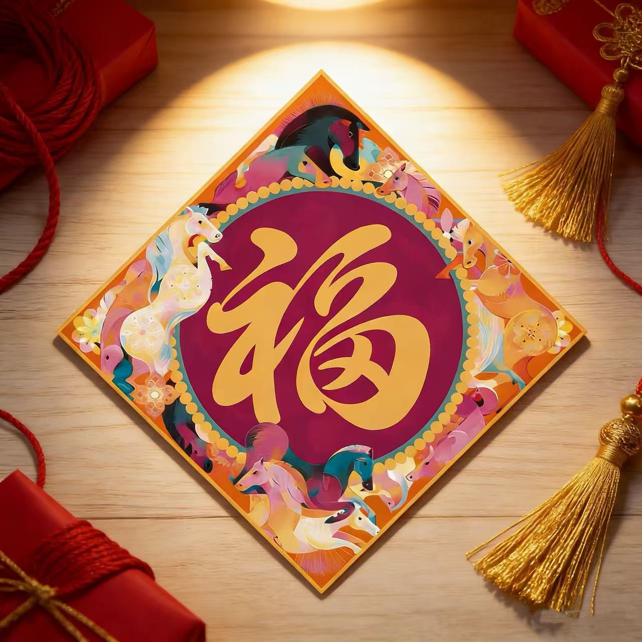 China Daily原创 马年新年福字门贴