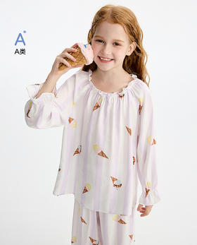 5楼爱慕儿童条纹冰激凌长袖家居服上衣 AK141L431