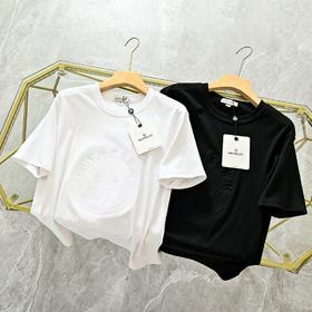 蒙口2026春夏新款经典凹凸印短袖T恤