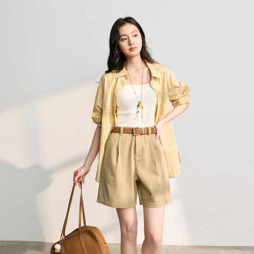 【莱赛尔】三彩2026春季新款休闲裤A字宽松阔腿裤五分裤M 商品图1