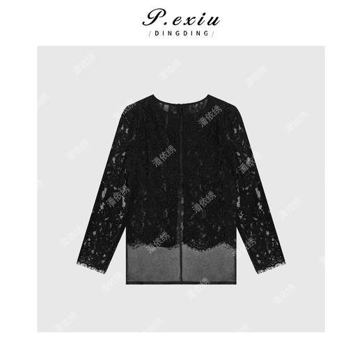 04-3潘依绣丁丁宠粉圆领立体蕾丝拼接衬衣Q18231 商品图1