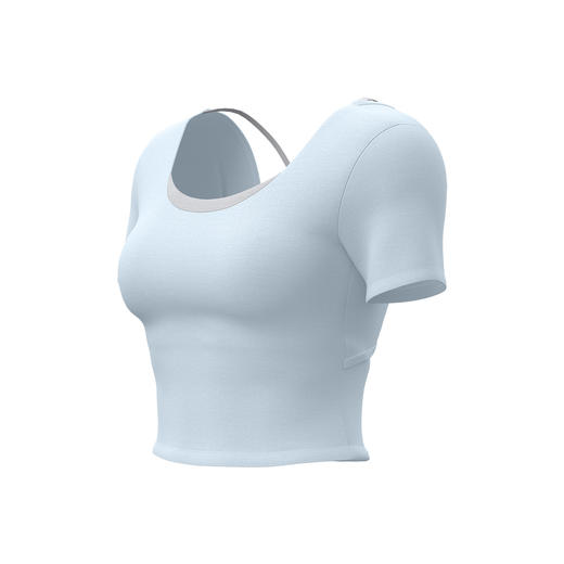 跃牌【瑜堂系列】新款蝴蝶美背瑜伽服上衣带胸垫短袖交叉运动透气健身服JYMD163 商品图4