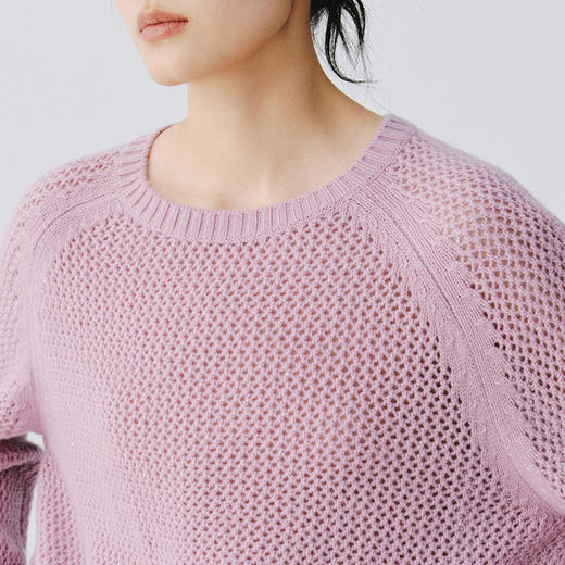 东黎 • 复苏的呼吸 山羊绒+珠片女士柔美镂空圆领套衫 6028 商品图7