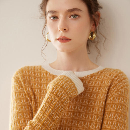 巨美！版型一流！2026圆领时髦毛衣针织上衣羊绒女纯色上衣百搭套头时尚！ 商品图2