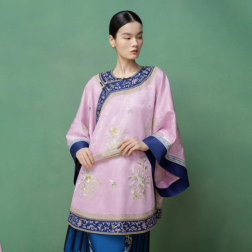 【林栖设计小店】花间芳菲|真丝罗绣花新中式2026春新款改良氅衣1961235 商品图5