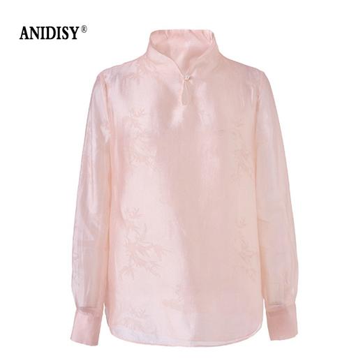 2026春装新中式立领长袖正襟一粒扣套头衬衫 商品图3