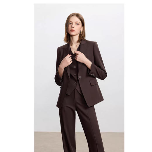 法小曼*子珍巧克力色西装外套高级套装百搭 商品图4