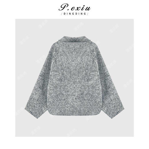 A008潘依绣丁丁宠粉【灰调美学】苏力羊驼桑蚕丝高级感双面羊毛大衣ZXA062 商品图2