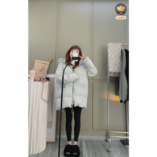 金蘑菇菇 MilkCream小方糖 无毛领版 / 22国标95绒子 中长羽绒服 商品图0