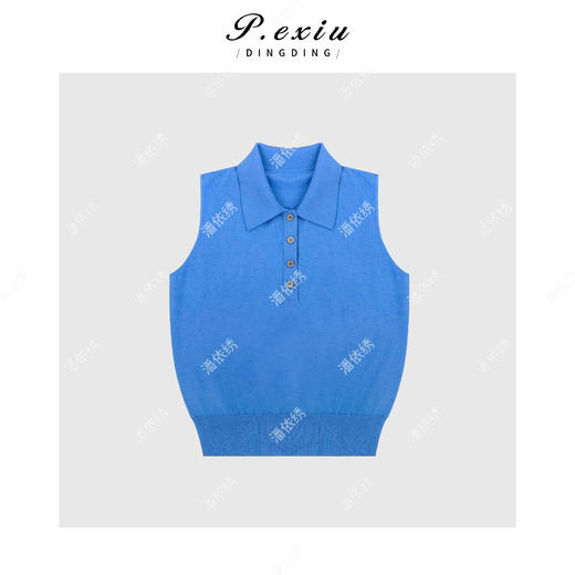 04-1潘依绣丁丁宠粉【温特学院】羊-绒人丝学院风减龄气质无袖背心ZZ0889 商品图1