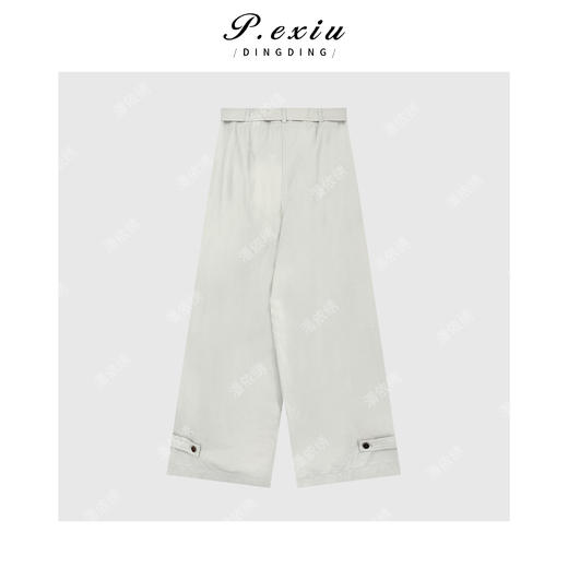 04-3潘依绣丁丁宠粉美式复古脚边可收直筒休闲裤Q16543 商品图1