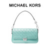 【品牌】MK Bradshaw 小号皮质编织拼接单肩手提女包浅蓝绿色 商品缩略图0