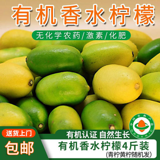 无籽有机香水柠檬4斤装青柠黄柠随机发皮薄多汁包邮 商品图0