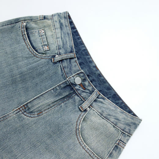 西遇美式复古做旧阔腿牛仔裤女2026年春季新款宽松高腰显瘦直筒裤E0060145 商品图5