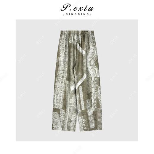 04-6潘依绣丁丁宠粉贝壳腰绳印花度假风休闲裤Q2154 商品图1