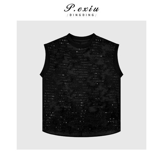 04-3潘依绣丁丁宠粉法式亮片挂珠无袖背心Q21389 商品图0