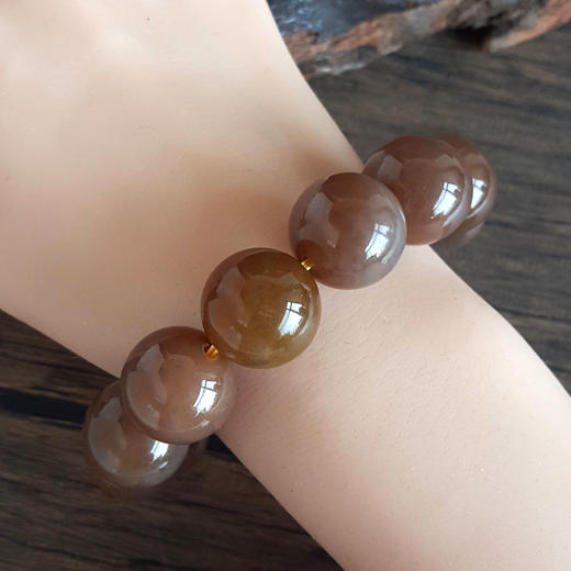 【天然正品】天然精品新疆料细腻约18.1MM糖玉和田玉圆珠手串 18.1MM（皆取最大值）260126NJM67 商品图7