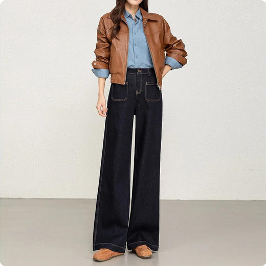 春节不打烊🧨🧨🧨今天团购白菜价，不易掉色复古窄版直筒原色牛仔裤 商品图1