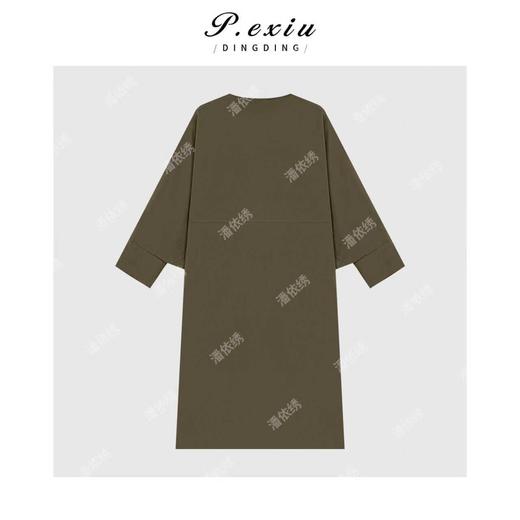 A008潘依绣丁丁宠粉极简主义高级感圆领宽松长款风衣Q87964 商品图1