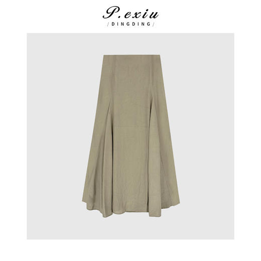 04-3潘依绣丁丁宠粉气质高级显瘦极简风半身裙Q6485 商品图0