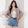 西遇复古翻领格子衬衫女2026年春季新款慵懒风宽松休闲刺绣衬衣SS060155 商品缩略图2