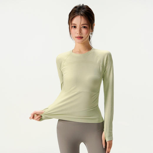 【3~5天发货】跃牌【美度空间】系列 秋冬瑜伽服上衣女普拉提瑜伽长袖跑步运动t恤圆领百搭ADCX53017 商品图2
